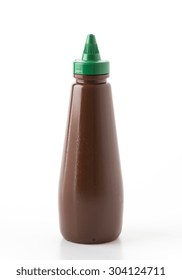 Bottle Of Barbecue Sauce On White