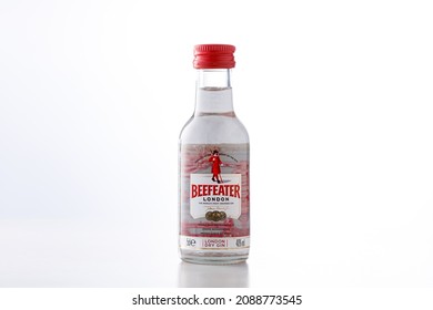 Bottle Of Beefeater Gin 50 Ml. MINSK, BELARUS - October 30, 2021.