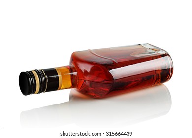  Bottle Of Booze On A White Background.