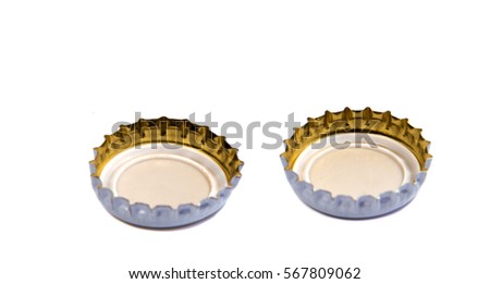 bottle caps isolated on white background.