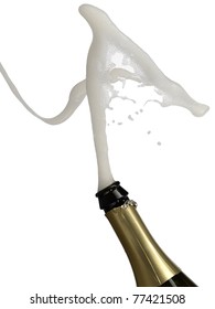 Bottle With Champagne Splash