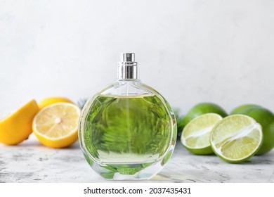 Bottle Citrus Perfume On Light Background Stock Photo 2037435431 ...