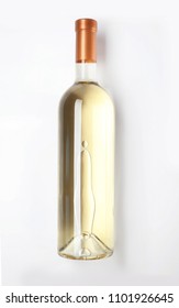 Bottle Of Delicious Wine On White Background