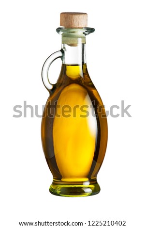 Bottle of Extra virgin healthy Olive oil isolated on white 