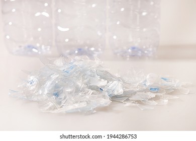 Bottle Flake Of Plastic PET Bottle In White Background,Plastic Bottle