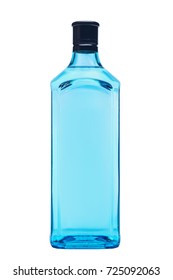 Bottle of gin without label isolated on white