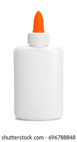 Bottle of Glue with Copy Space Isolated on White Background.