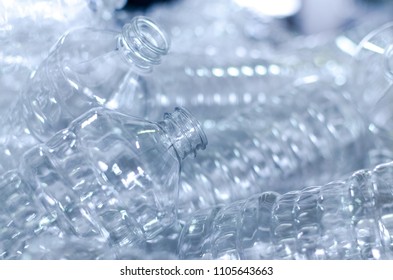 Bottle. Industrial Production Of Plastic Pet Bottles. Factory Line For Manufacturing Polyethylene Bottles. Transparent Food Packaging.