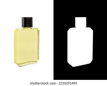 Bottle Of Masculine Cologne Perfume With Cap For Mockup With Clipping Mask