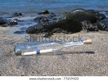 Similar – Image, Stock Photo Shipwreck on Secluded Black and White Beach
