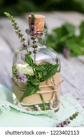 bottle of mint oil