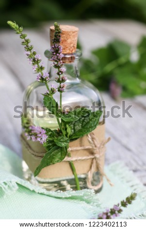 bottle of mint oil