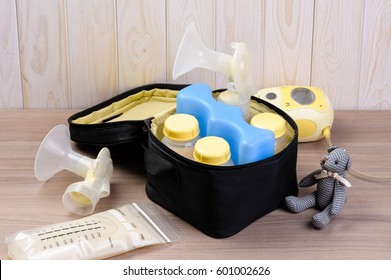 Bottle Of Mother Breast Milk, Breast Milk Storage And Handling Concept