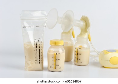 bottle of mother breast milk, breast milk storage and handling concept