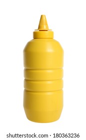 Bottle Of Mustard, Cutout On White Background