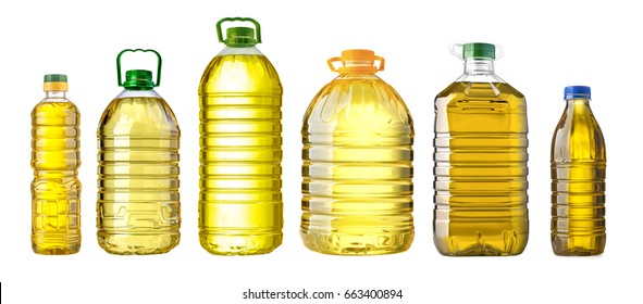 Bottle Oil Plastic Big On White Background 