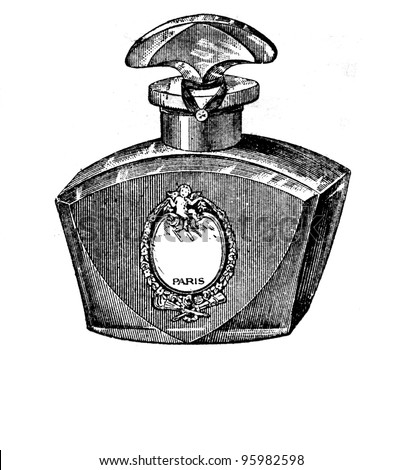 A bottle of perfume. Illustration from 