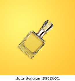 A Bottle Of Perfume. Women's Parfum In Beautiful Bottle Spray. Modern Luxury Lady Parfum