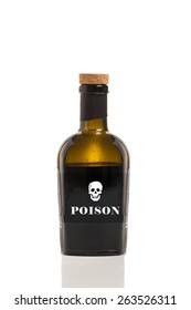 A Bottle of Poison Isolated on a White Background. 