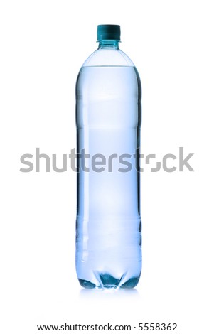 Bottle of pure water isolated over white background