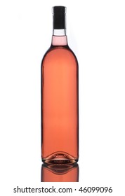 Bottle Of Rose Wine Isolated On White No Label Vertical Format