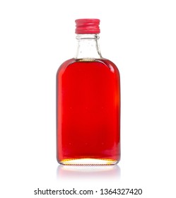 Bottle Rosehip Syrup On White Background Isolation