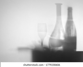 Bottle Shadow Black & White -still Life
