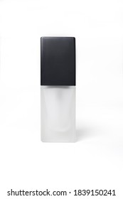 
A Bottle Of Skin Care Products On A White Background/square Pump Bottle Mockup