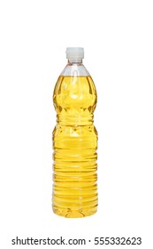 Bottle Of Sunflower Oil Isolated On White Background