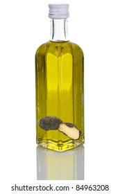 Bottle Of Truffle Oil On White