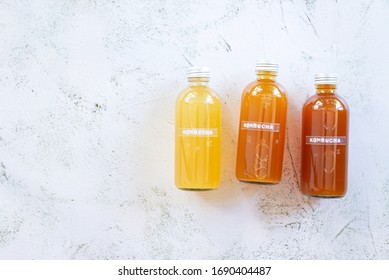 bottle of  variety probiotic drink Kombucha 