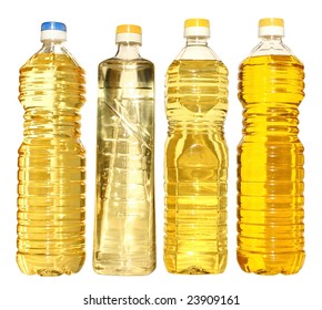 Bottle of vegetable oil on a white background. - Shutterstock ID 23909161