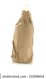 Bottle Of Whiskey, Rum, Beer, Wine, Booze, Vodka Wrapped In A Brown Paper Bag