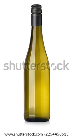 a bottle of white wine, a bottle of riesling isolated on white background with clipping path