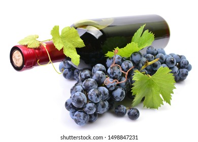 A Bottle Of Wine On A White Background