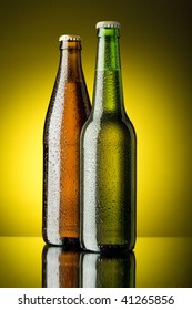 Bottles with beer
