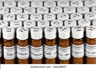 Bottles With Different Homeopathic Remedies