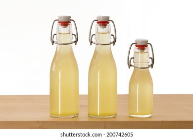 Bottles Filled With Elderflower Syrup