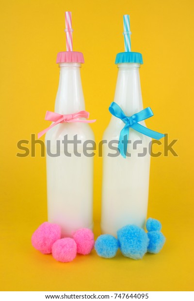 Download Bottles Milk On Yellow Colored Background Backgrounds Textures Stock Image 747644095 Yellowimages Mockups