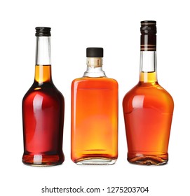 Bottles Of Scotch Whiskey On White Background