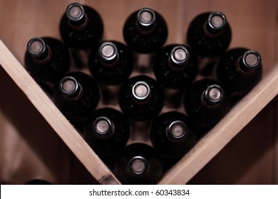 Bottles Of Wine Laying Down