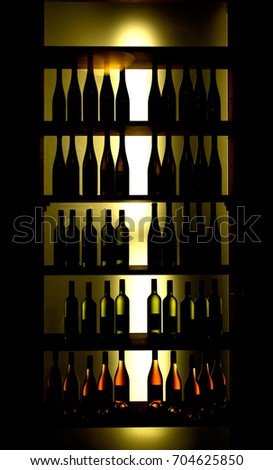 bottles of wine in the shop