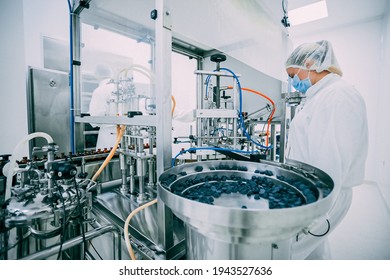 Bottling And Packaging Of Sterile Medical Products. Machine After Validation Of Sterile Liquids