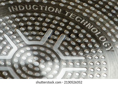 Bottom Of Induction Cookware. Texture Of A Non-stick Induction Pan Close-up