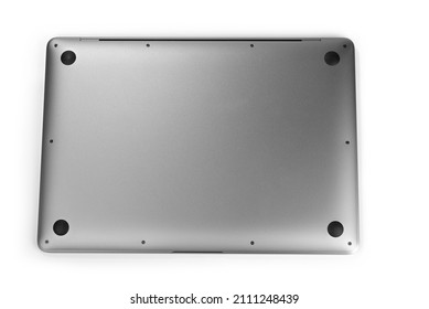 Bottom Of A Slim Laptop On A White Background