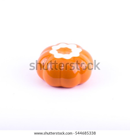 bottom small bowl pumpkin round shape orange color