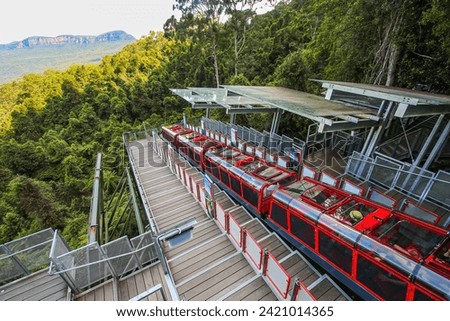 Bottom station of the Scenic Railway, an incline railway going down in the Jamison Valley in the Blue Mountains National Park, New South Wales