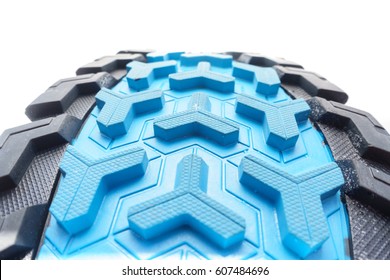 Bottom View Of Fromt Part Of Colorful Running Shoe Sole Isolated On White