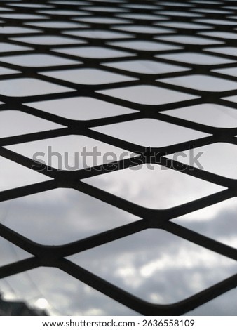 Bottom view, silhouette of the house fence. 