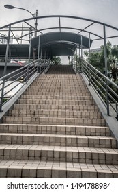 Bottom View Of Stairs In Entrance Of Metro Station